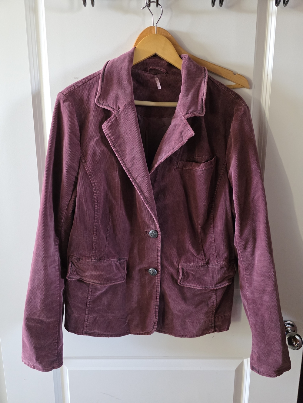 Free People Plum Corduroy Blazer Jacket